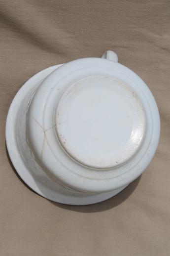 photo of antique ironstone china chamber pot, ogee pattern white ironstone china #6