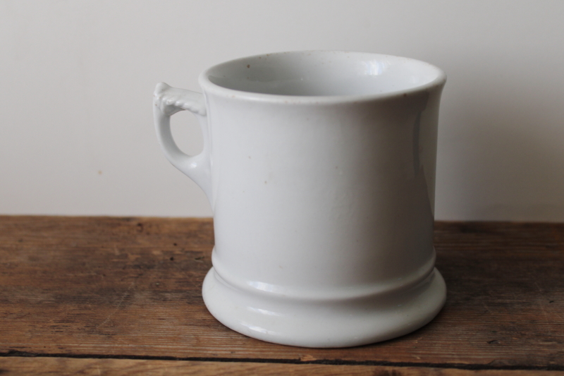 photo of antique ironstone china, large plain white mug J & G Meakin mark w/ English Royal Arms  #3