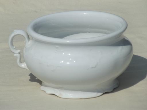 photo of antique ironstone china pot, KT & K  Knowles, Taylor 1870s California pattern #1