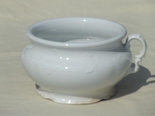 photo of antique ironstone china pot, KT & K  Knowles, Taylor 1870s California pattern #2