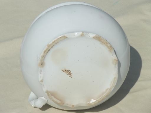 photo of antique ironstone china pot, KT & K  Knowles, Taylor 1870s California pattern #6