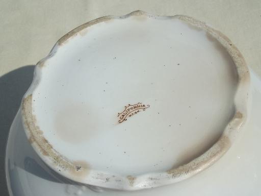 photo of antique ironstone china pot, KT & K  Knowles, Taylor 1870s California pattern #8