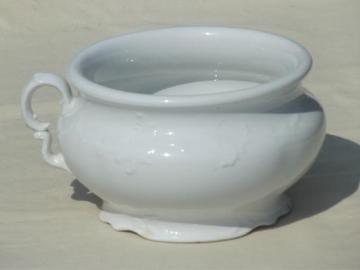 catalog photo of antique ironstone china pot, KT & K  Knowles, Taylor 1870s California pattern