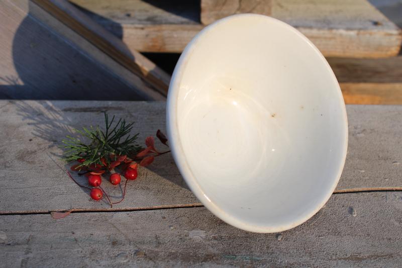 photo of antique ironstone china, small mixing bowl Dresden White Granite early 1900s vintage #4