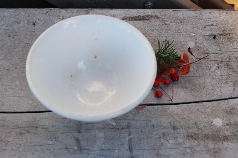 photo of antique ironstone china, small mixing bowl Dresden White Granite early 1900s vintage #5