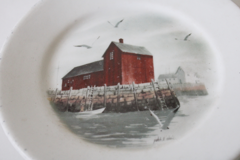 photo of antique ironstone plate Denise Patchell Olson landscape Motif #1 fishing shack Rockport Massachusetts #2