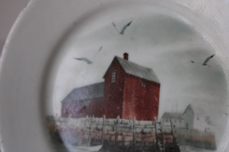 photo of antique ironstone plate Denise Patchell Olson landscape Motif #1 fishing shack Rockport Massachusetts #5