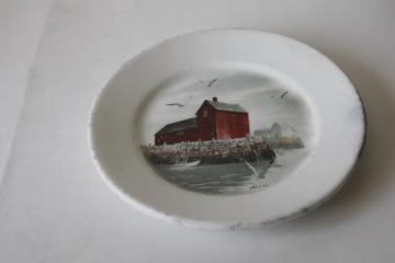 catalog photo of antique ironstone plate Denise Patchell Olson landscape Motif #1 fishing shack Rockport Massachusetts 