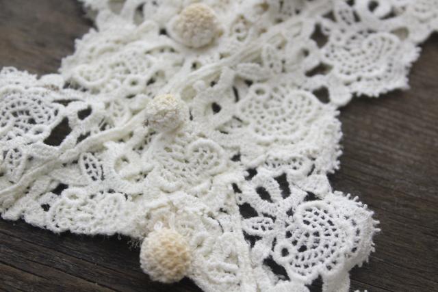 photo of antique lace lot Victorian Edwardian vintage French lace dress trims - collars, cuffs, bibs #8