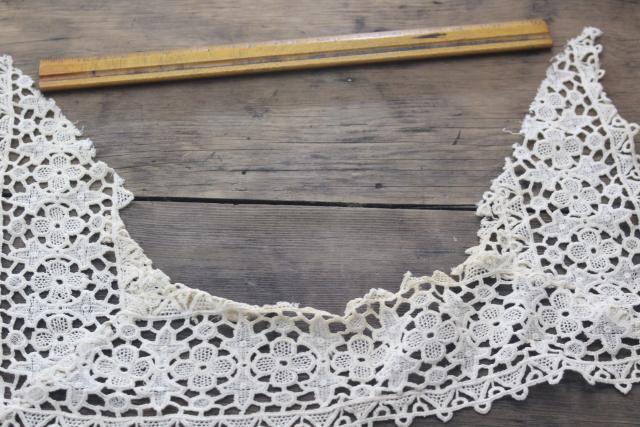 photo of antique lace lot Victorian Edwardian vintage French lace dress trims - collars, cuffs, bibs #9