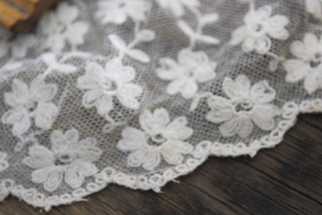 photo of antique lace lot Victorian Edwardian vintage French lace dress trims - collars, cuffs, bibs #13