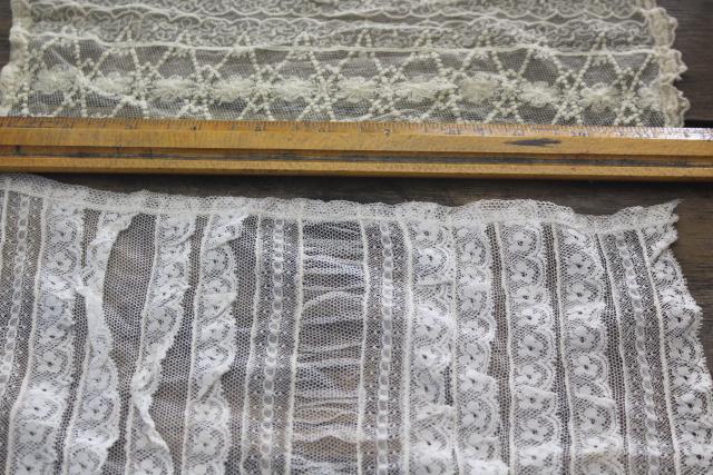 photo of antique lace lot Victorian Edwardian vintage French lace dress trims - collars, cuffs, bibs #14