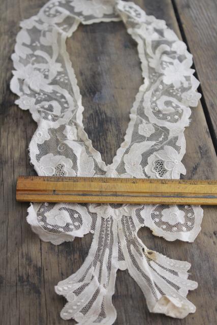 photo of antique lace lot Victorian Edwardian vintage French lace dress trims - collars, cuffs, bibs #15