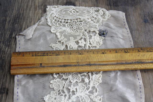 photo of antique lace lot Victorian Edwardian vintage French lace dress trims - collars, cuffs, bibs #22