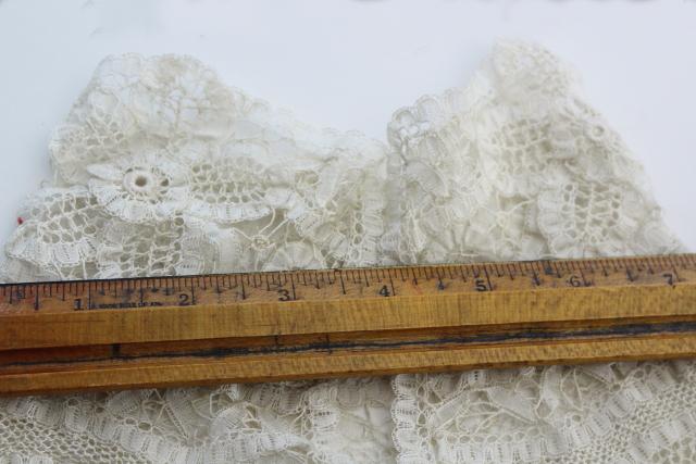 photo of antique lace lot Victorian Edwardian vintage French lace dress trims - high neck collar etc. #2