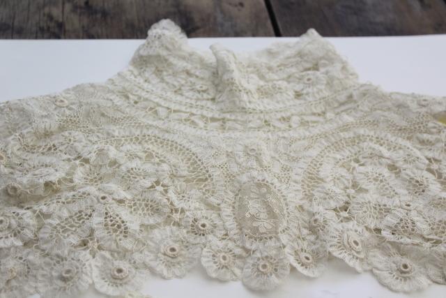 photo of antique lace lot Victorian Edwardian vintage French lace dress trims - high neck collar etc. #6