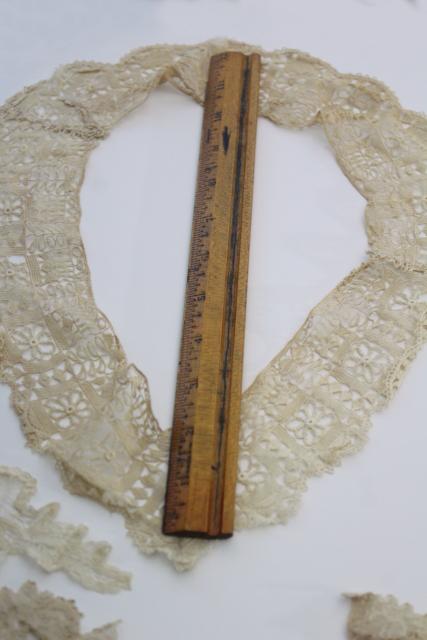 photo of antique lace lot Victorian Edwardian vintage French lace dress trims - high neck collar etc. #10