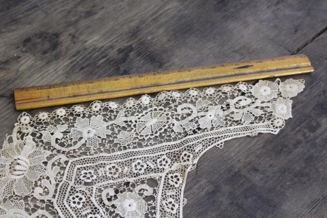 photo of antique lace lot Victorian Edwardian vintage French lace dress trims - round collars, jabots #4