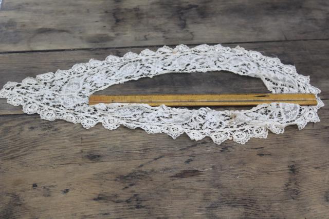 photo of antique lace lot Victorian Edwardian vintage French lace dress trims - round collars, jabots #8