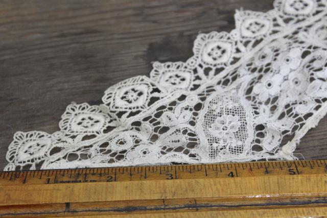 photo of antique lace lot Victorian Edwardian vintage French lace dress trims - round collars, jabots #9