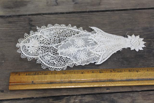 photo of antique lace lot Victorian Edwardian vintage French lace dress trims - round collars, jabots #11