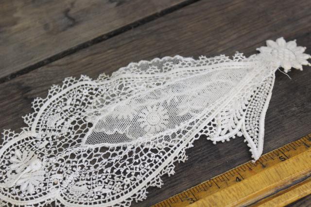 photo of antique lace lot Victorian Edwardian vintage French lace dress trims - round collars, jabots #15