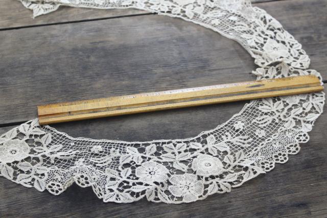 photo of antique lace lot Victorian Edwardian vintage French lace dress trims - round collars, jabots #16