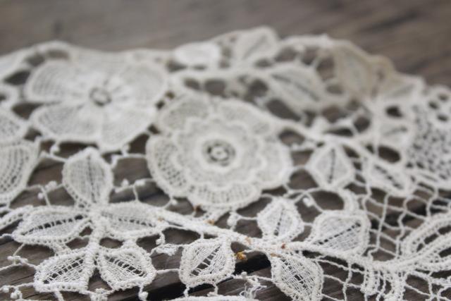 photo of antique lace lot Victorian Edwardian vintage French lace dress trims - round collars, jabots #17