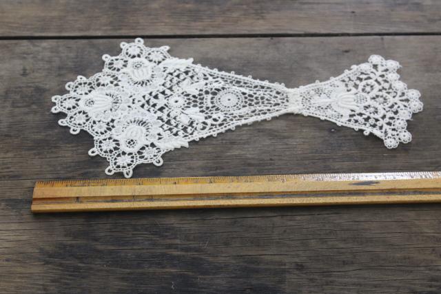 photo of antique lace lot Victorian Edwardian vintage French lace dress trims - round collars, jabots #21