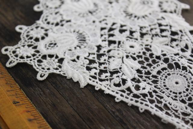 photo of antique lace lot Victorian Edwardian vintage French lace dress trims - round collars, jabots #22