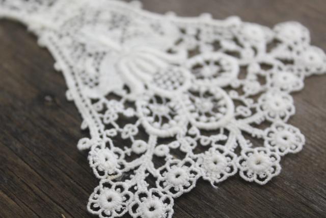 photo of antique lace lot Victorian Edwardian vintage French lace dress trims - round collars, jabots #24