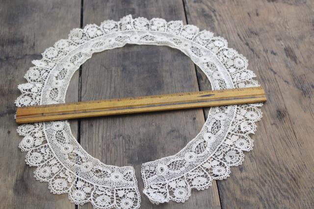 photo of antique lace lot Victorian Edwardian vintage French lace dress trims - round collars, jabots #25