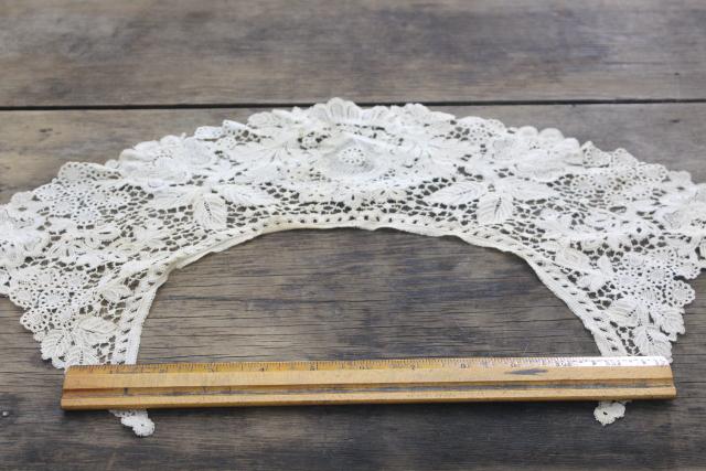 photo of antique lace lot Victorian Edwardian vintage French lace dress trims - round collars, jabots #28