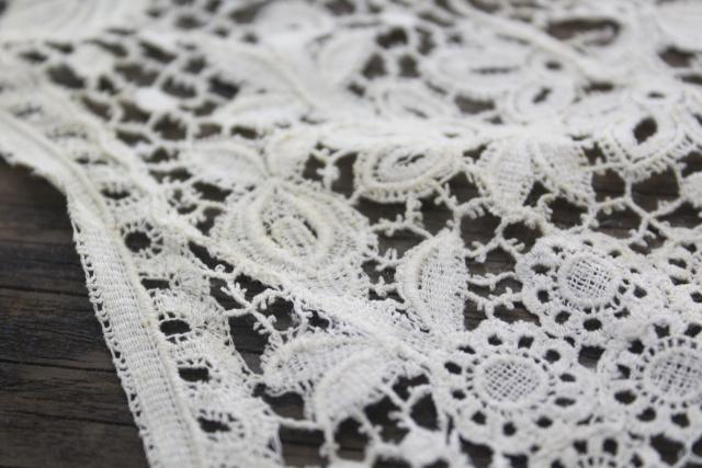 photo of antique lace lot Victorian Edwardian vintage French lace dress trims - round collars, jabots #29