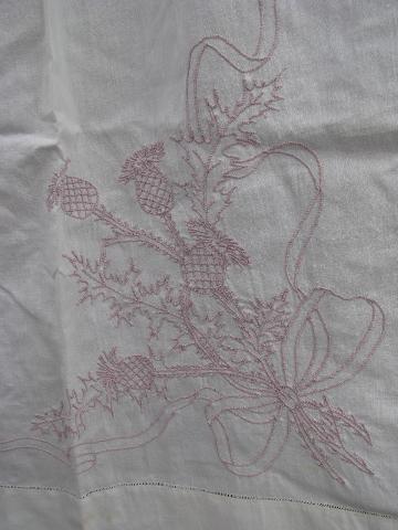 photo of antique lace trimmed embroidered cotton wedding apron, nightdress #3