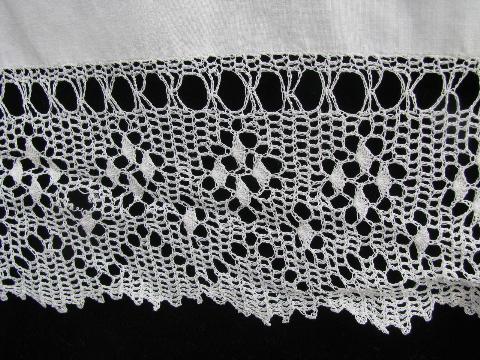 photo of antique lace trimmed embroidered cotton wedding apron, nightdress #4