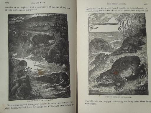 photo of antique leather bound illustrated Sea & Land, fantastic & greusome tales #11