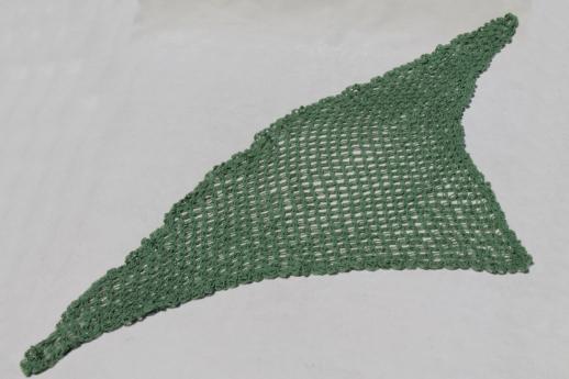 photo of antique lover's knot lace shawl, Jane Austen style knitted wool kerchief or shawlette #2