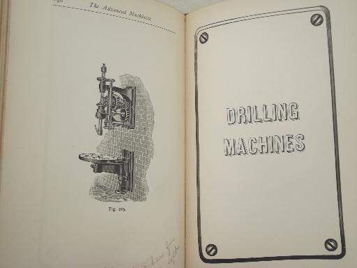 photo of antique machinist books, old technical & drafting handbooks w/illustrations #5