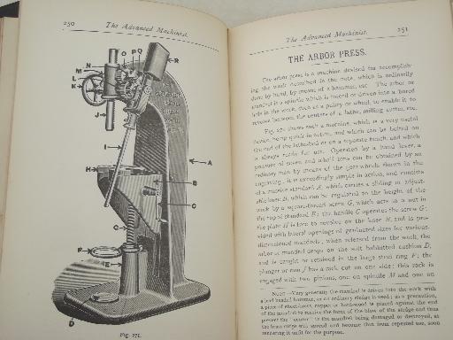 photo of antique machinist books, old technical & drafting handbooks w/illustrations #6