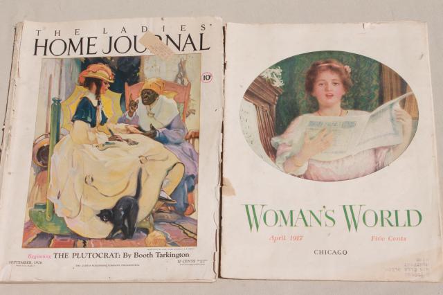 photo of antique magazines lot, early 1900s 1920s Woman's World, Companion, Ladies Home Journal #9