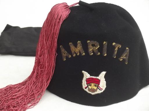 photo of antique master mason's fez, Amrita Grotto Freemasons/Shriners #1