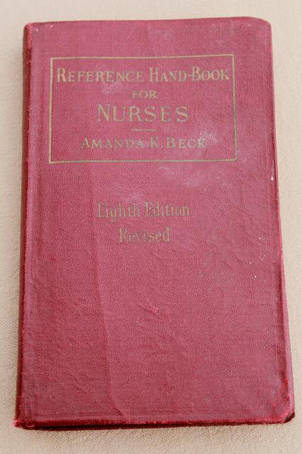 photo of antique medical book, pocket Handbook for Nurses 8th edition vintage 1934 #3