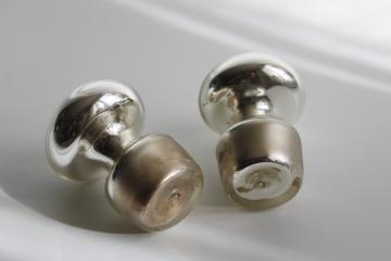 catalog photo of antique mercury glass bottle stoppers for carafe pitcher or decanter, art deco vintage