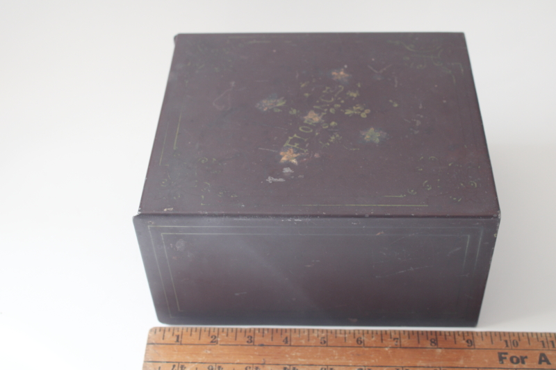 photo of antique metal file card drawer gold painted Florence, stereoscopic card cabinet?  #6