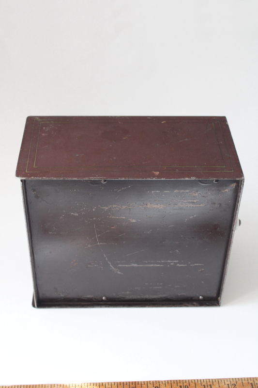 photo of antique metal file card drawer gold painted Florence, stereoscopic card cabinet?  #8