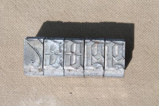 photo of antique metal letterpress type, printer's capital letters in large Engravers Old English font #3