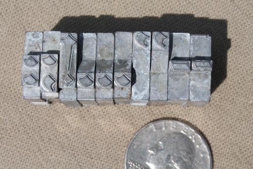 photo of antique metal letterpress type, printer's capital letters in large Engravers Old English font #13