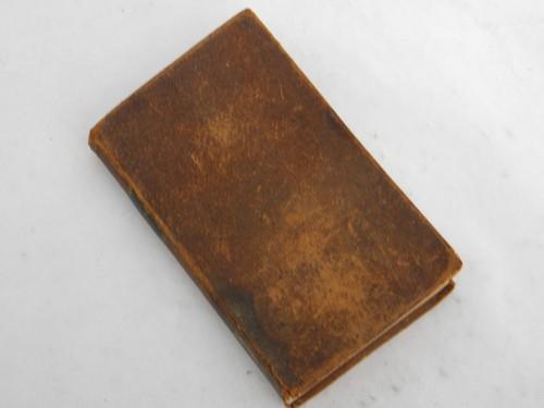 photo of antique mid 1800s leather bound Methodist Episcopal religious handbook #1