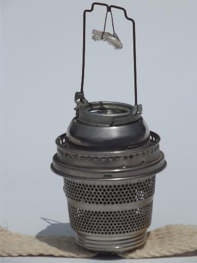 photo of antique model C Aladdin lamp burner,  nickel silver oil lamp burner without mantle #2